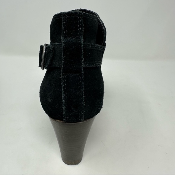 Lucky Brand Boots Sz 10 Suede Leather Cutout Design Wedge Heel Ankle Bootie - Picture 8 of 16